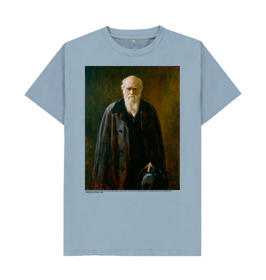 Stone blue printed t shirt front