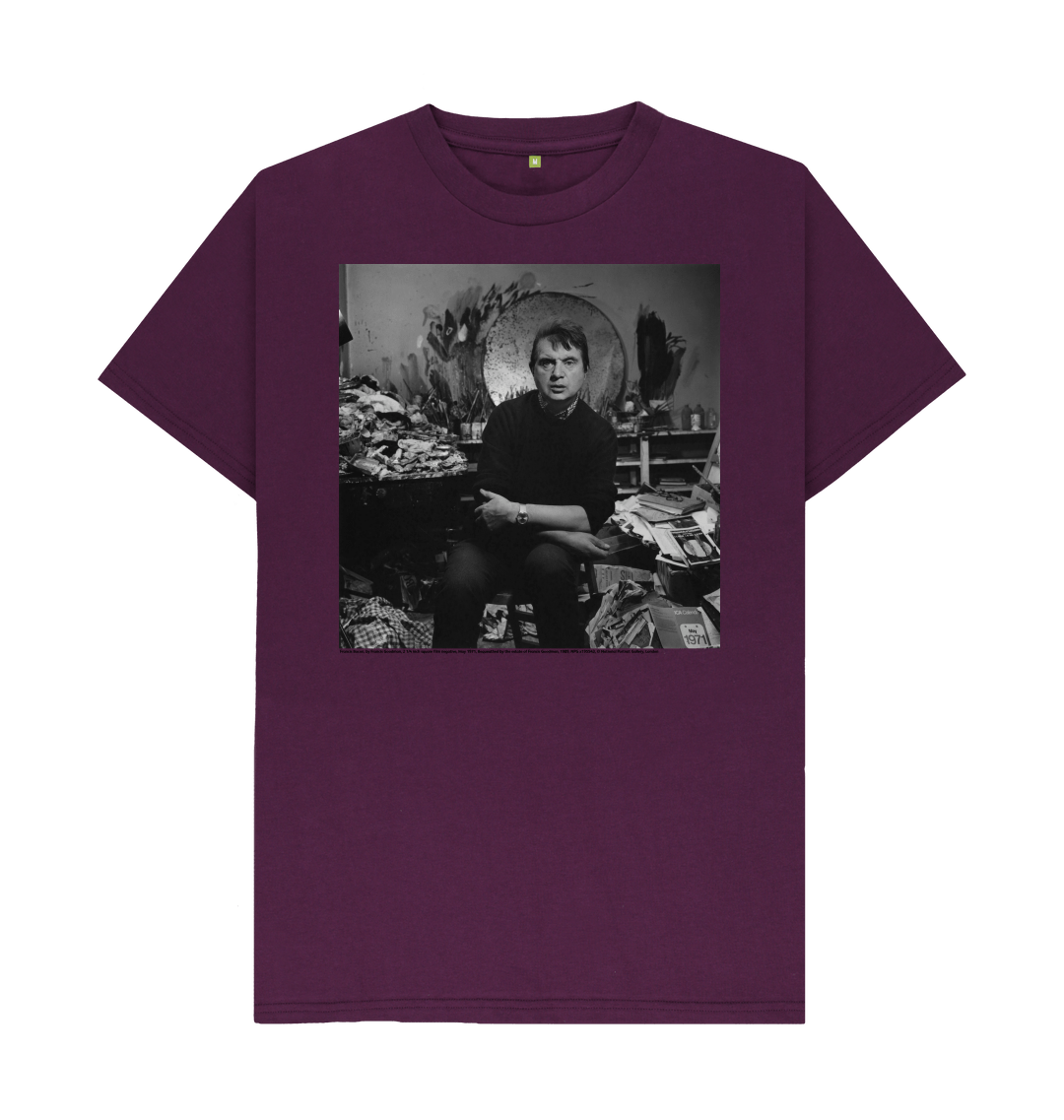 Purple printed t shirt front