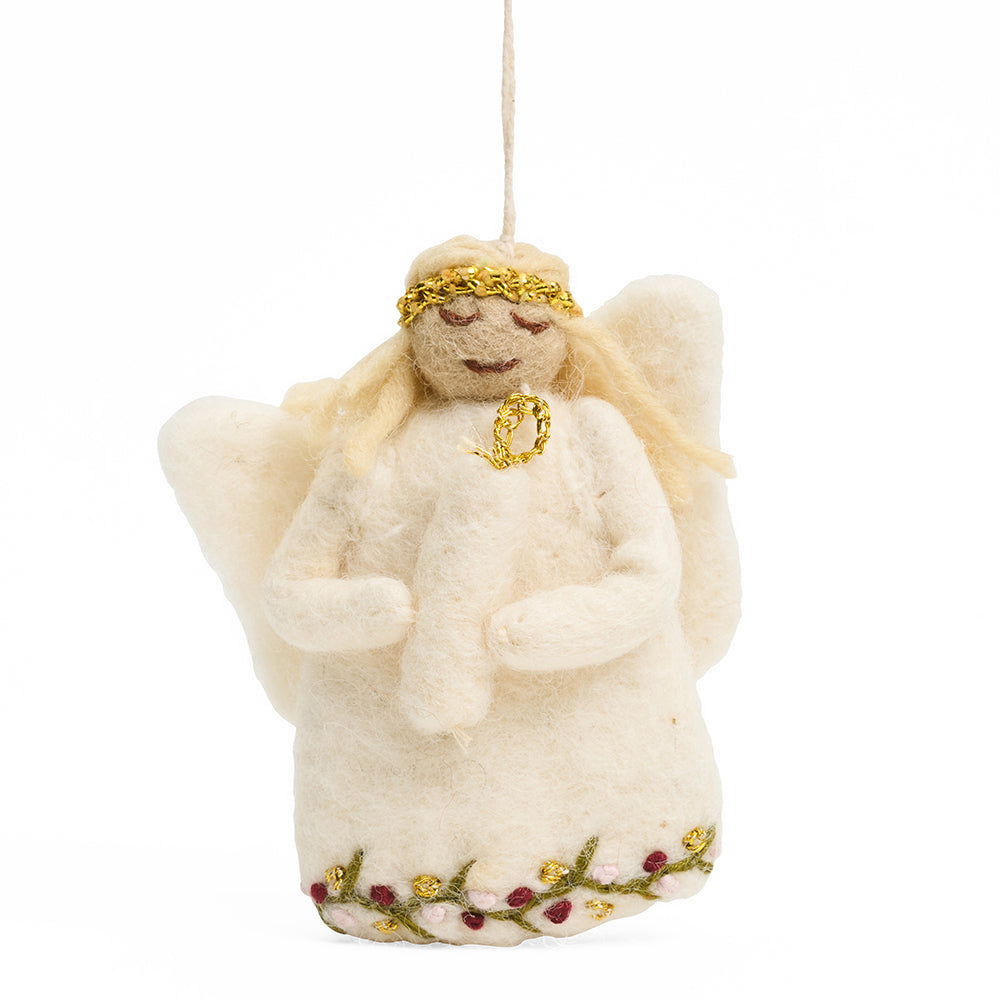 Angel felt decoration front