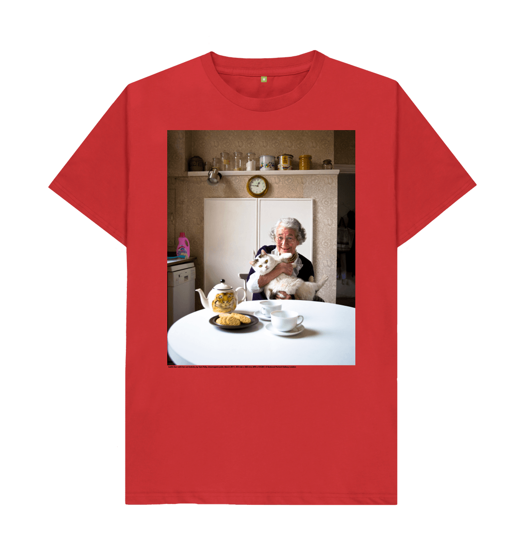Red printed t shirt front