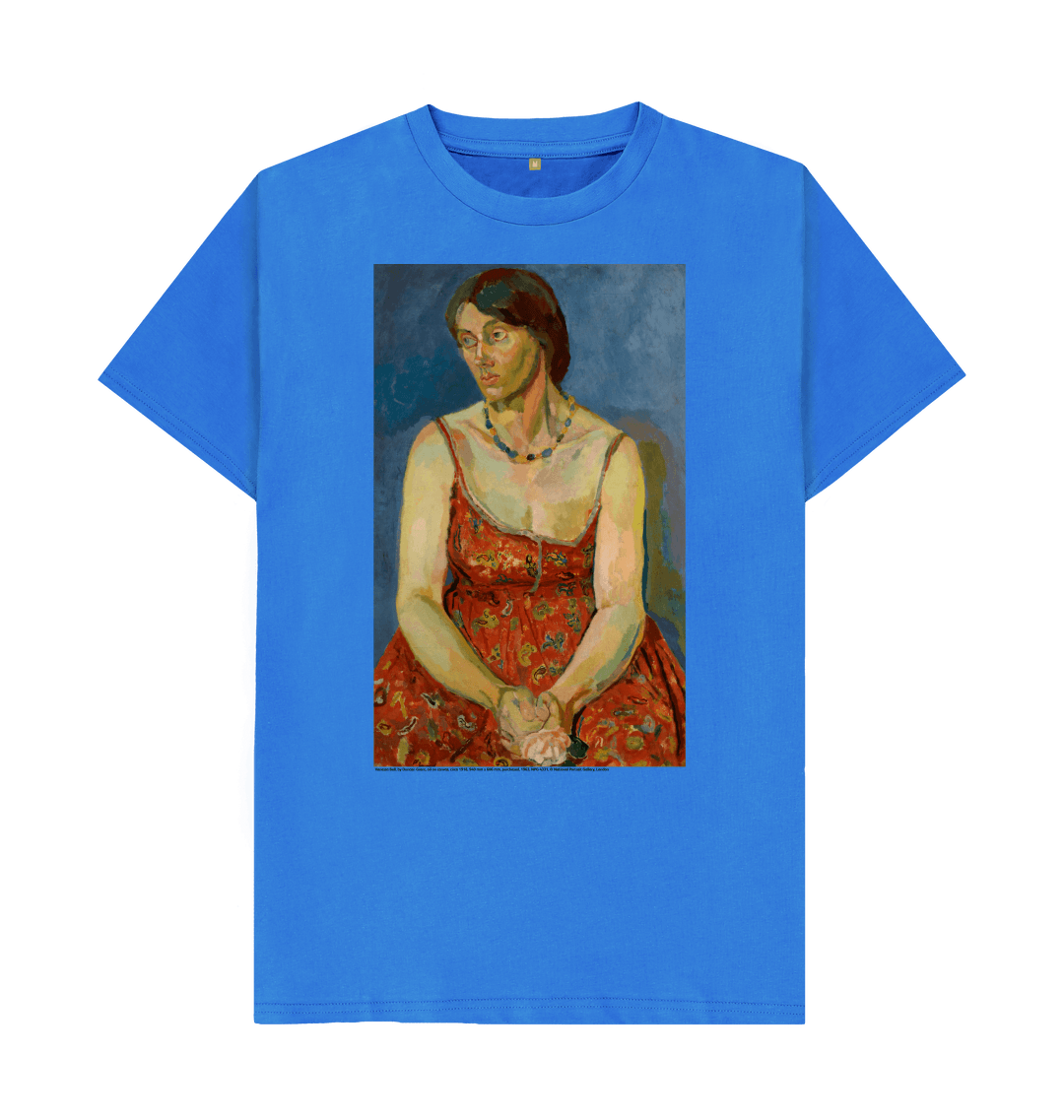 Bright blue printed t shirt front