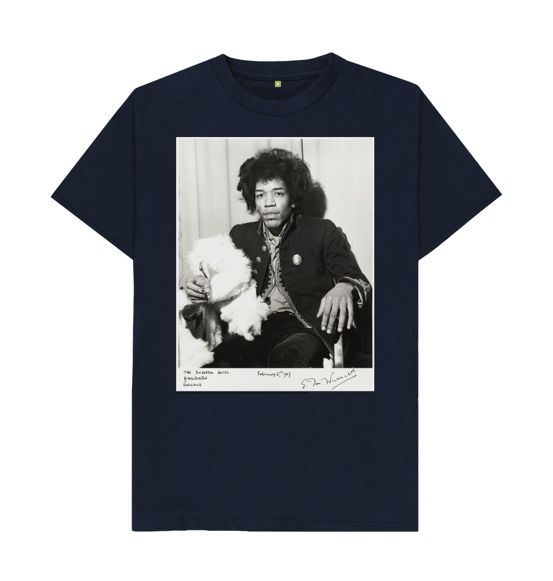 Navy blue printed t shirt front