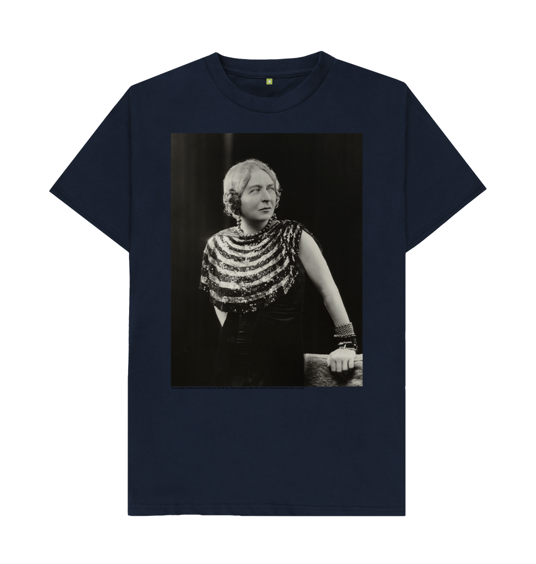 Navy blue printed t shirt front