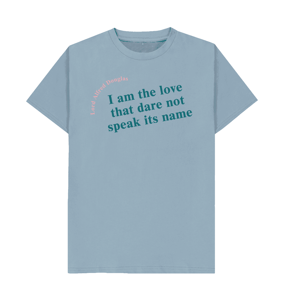 Stone blue printed t shirt front