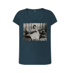 Denim Blue Printed T-shirt Front