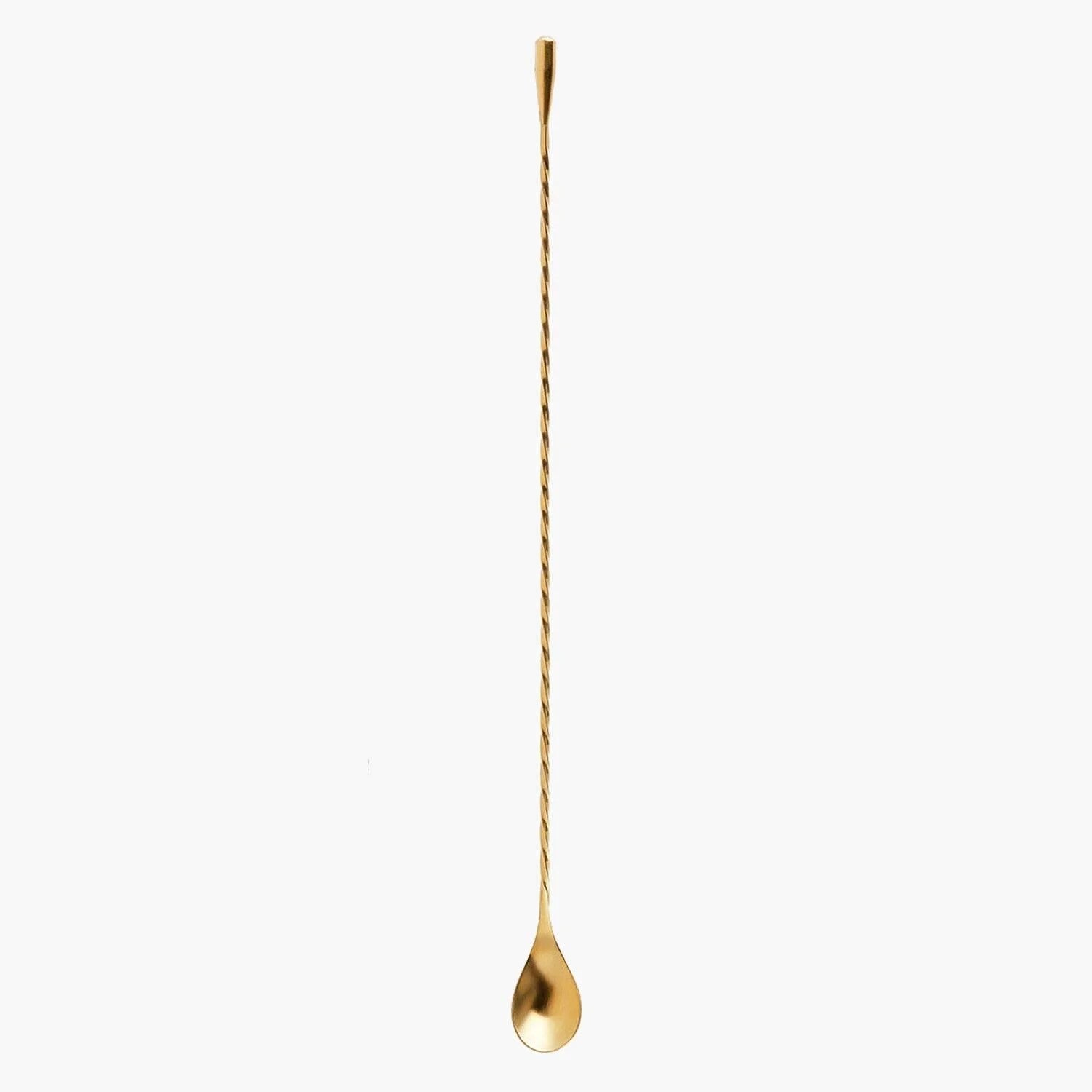 A golden teardrop barspoon.