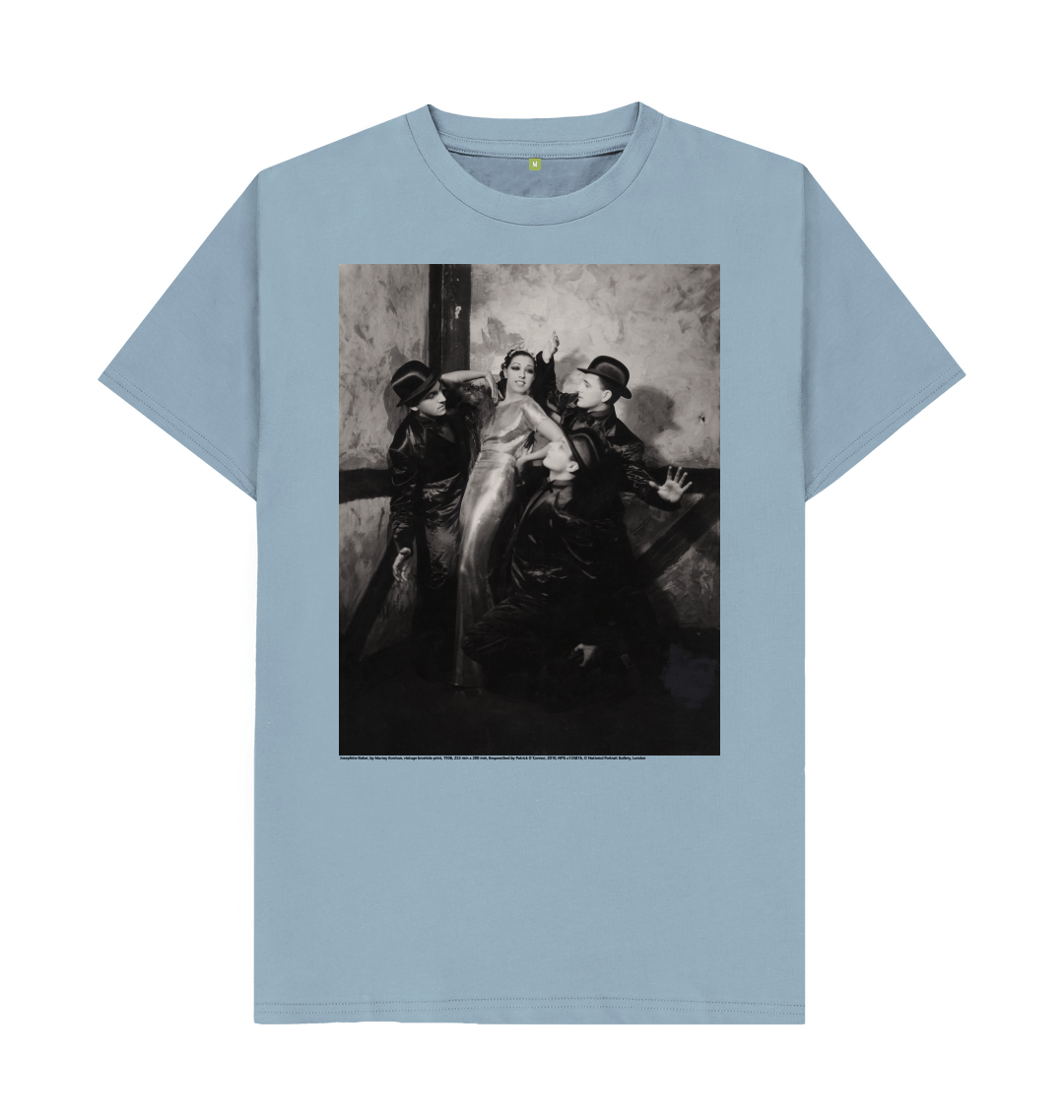 Stone blue printed t shirt front