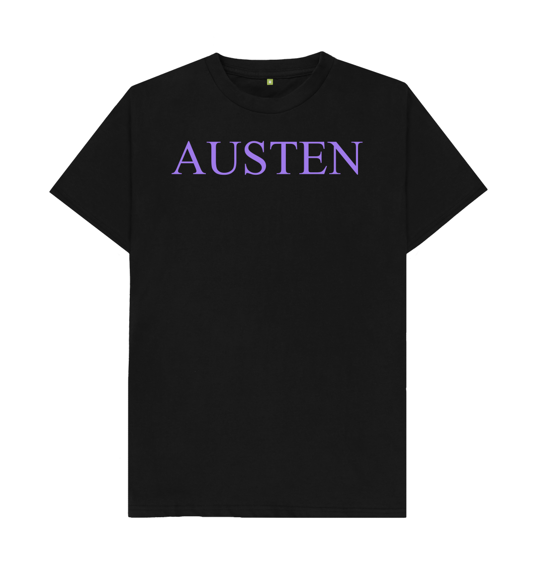 Black printed t shirt front