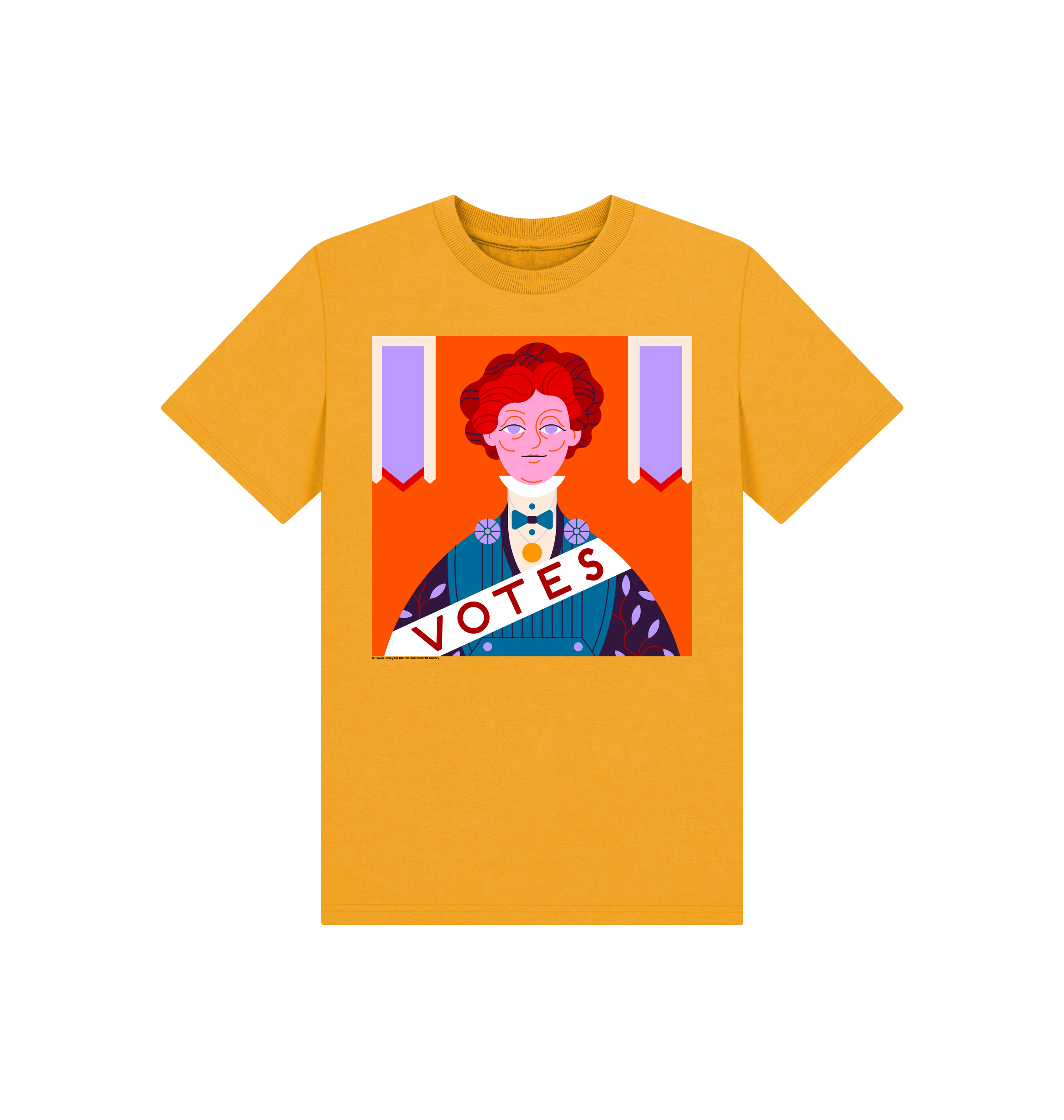 Mustard printed kids t shirt front