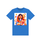 Bright Blue Printed Kids T-Shirt Front