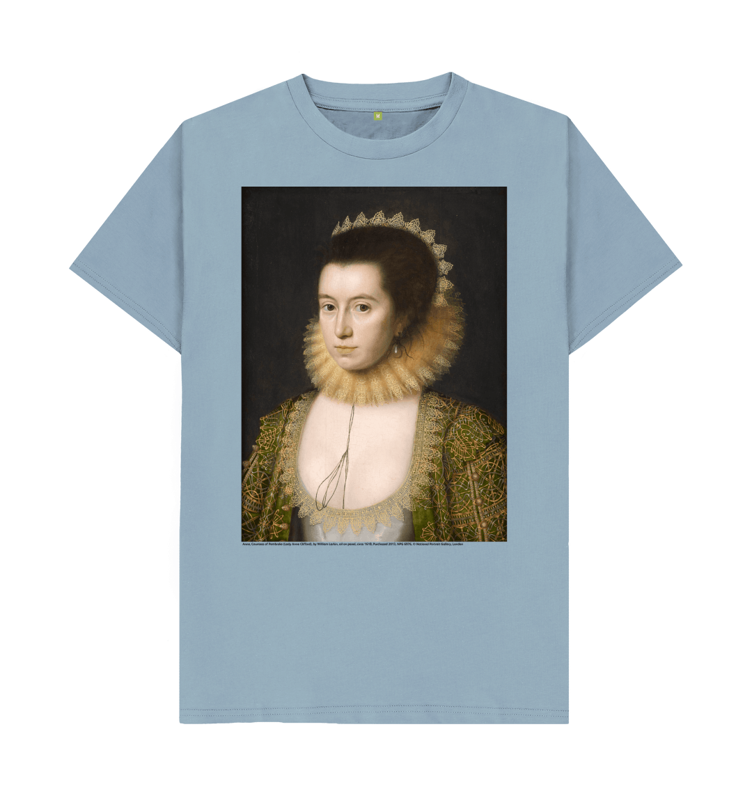 Stone blue printed t shirt front