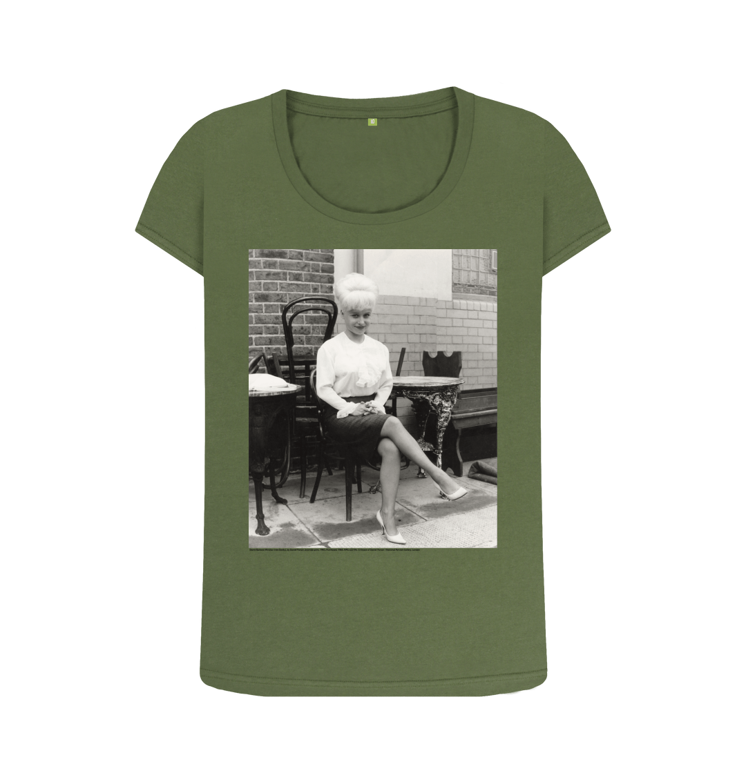 Khaki printed t shirt front