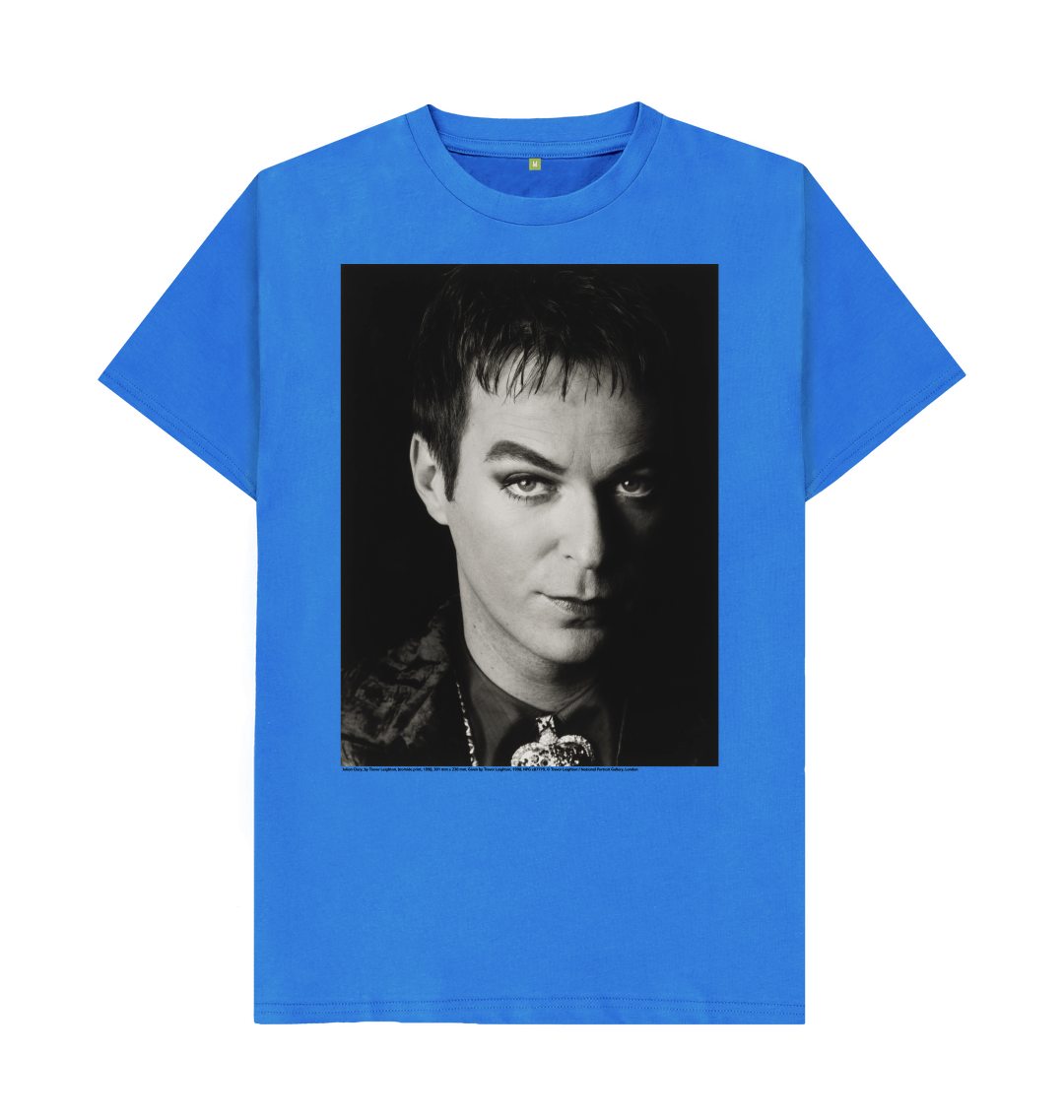 Bright blue printed t shirt front
