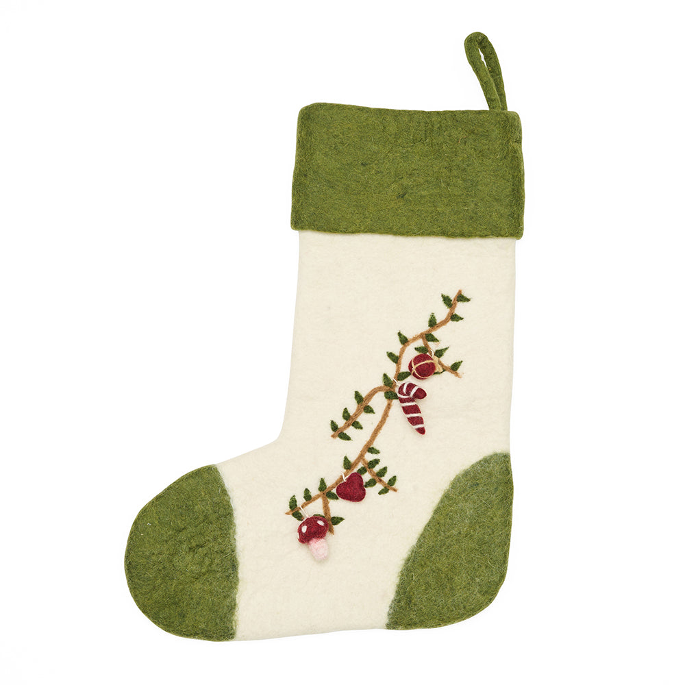 Big felt stocking with garland front