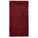 A burgundy wool scarf. 