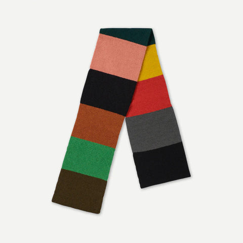 Brushed Colourblock Lambswool Scarf in Multicolour