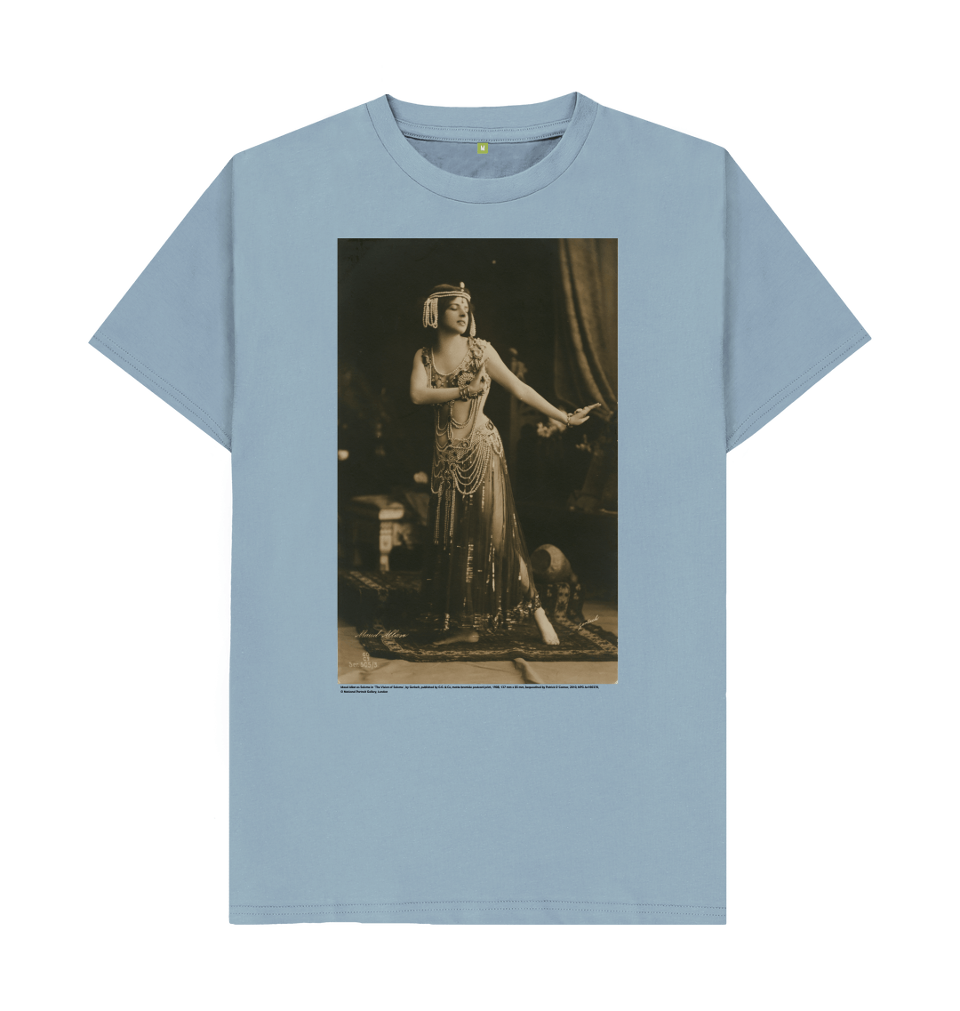 Stone blue printed t shirt front