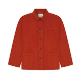 Rust coloured corduroy button down shacket.