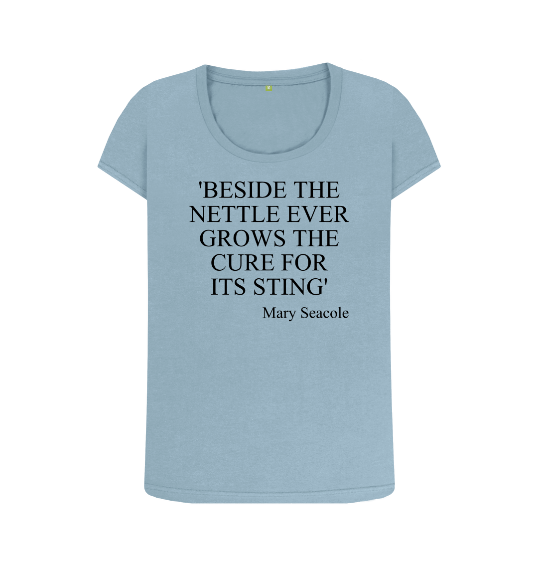 Stone blue printed t shirt front