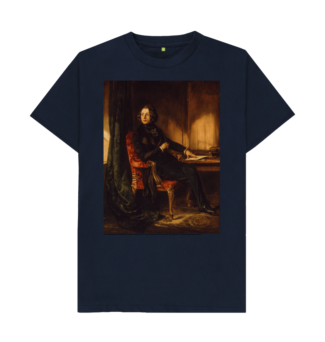 Navy blue printed t shirt front