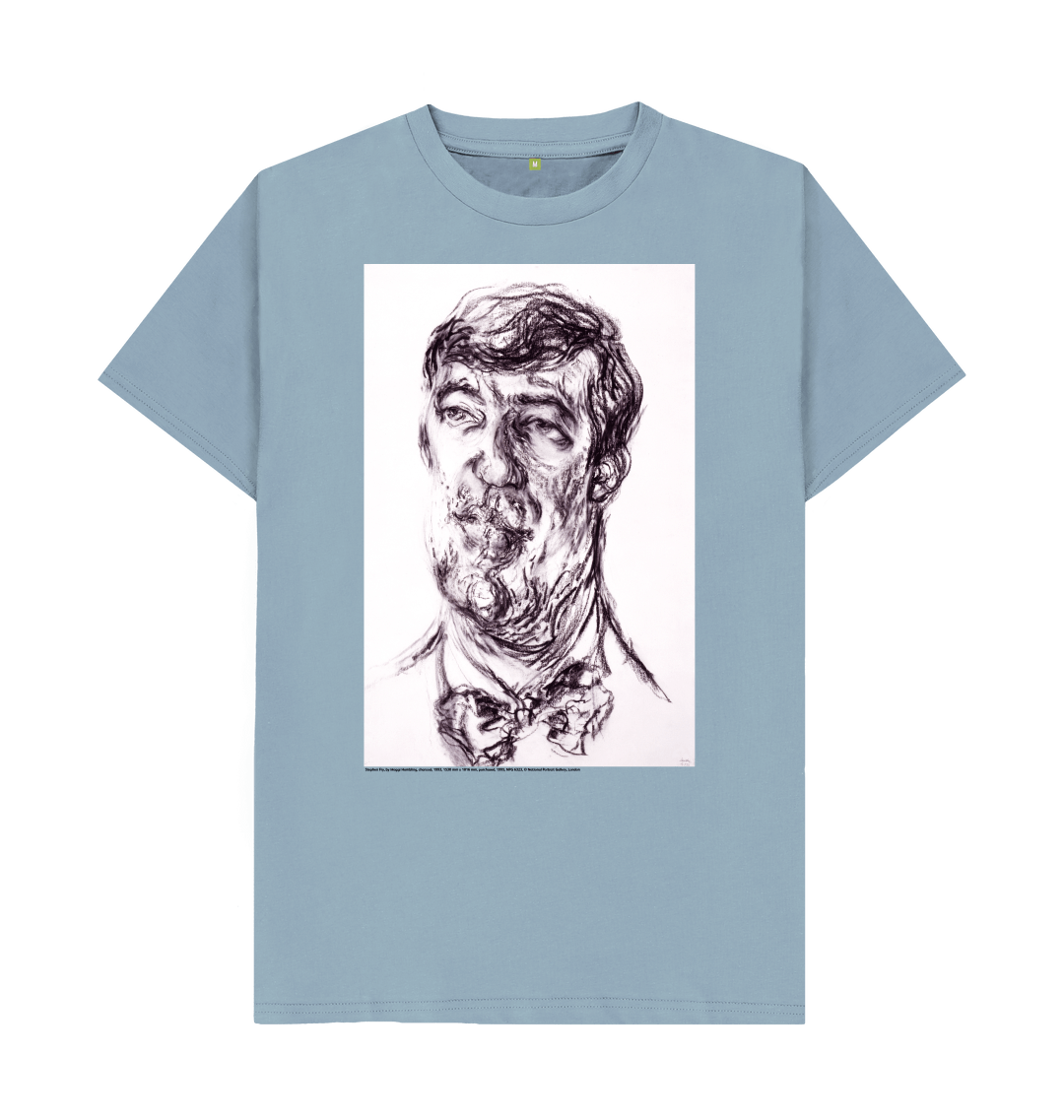 Stone blue printed t shirt front