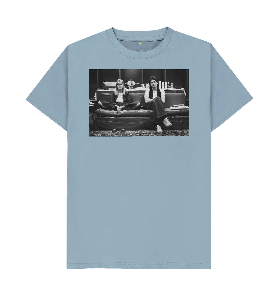 Stone blue printed t shirt front