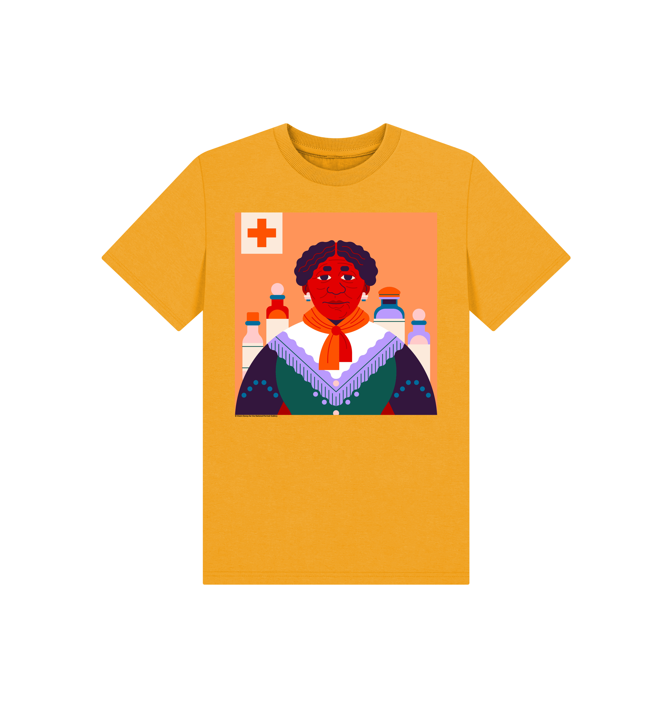 Mustard printed kids t shirt front