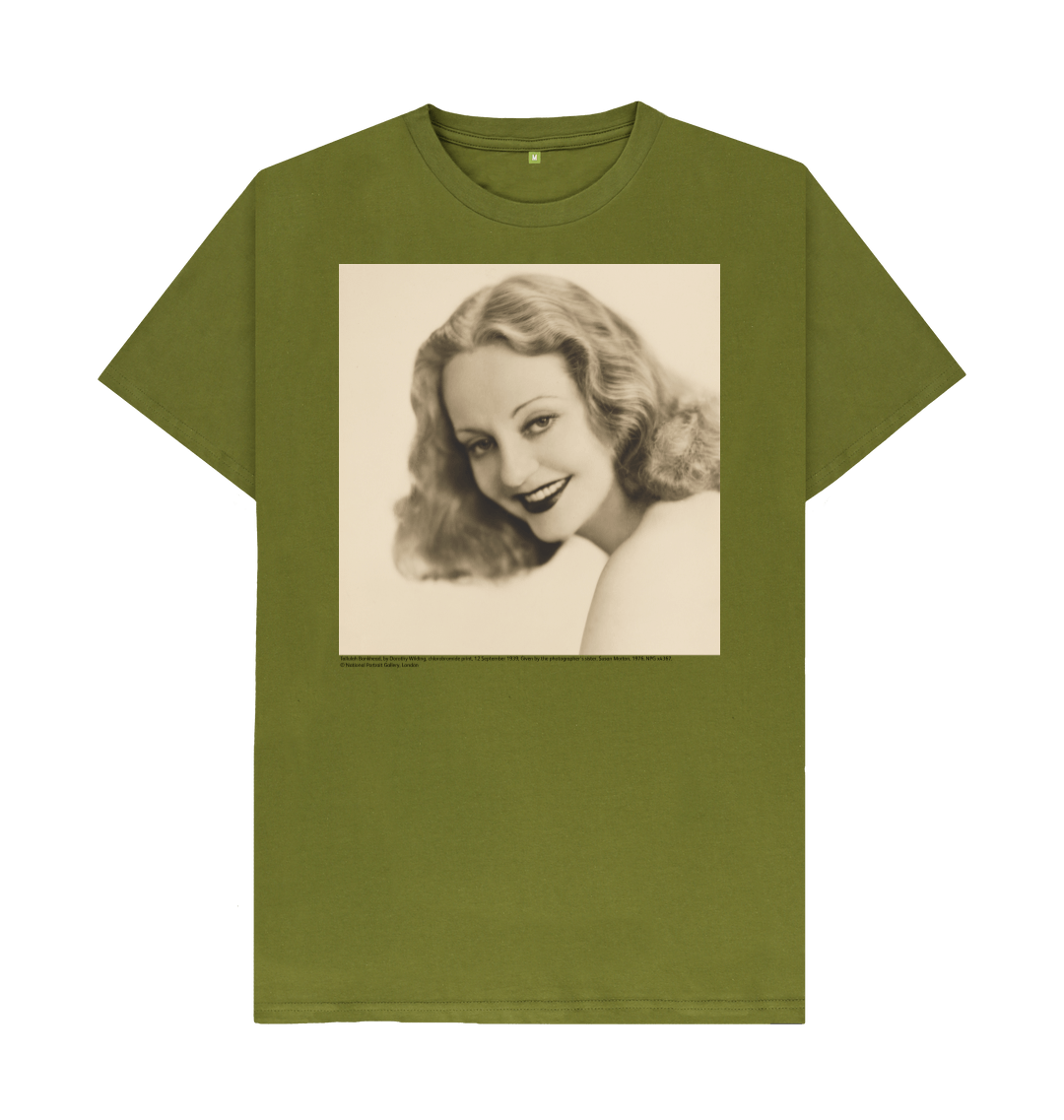 Moss green printed t shirt front