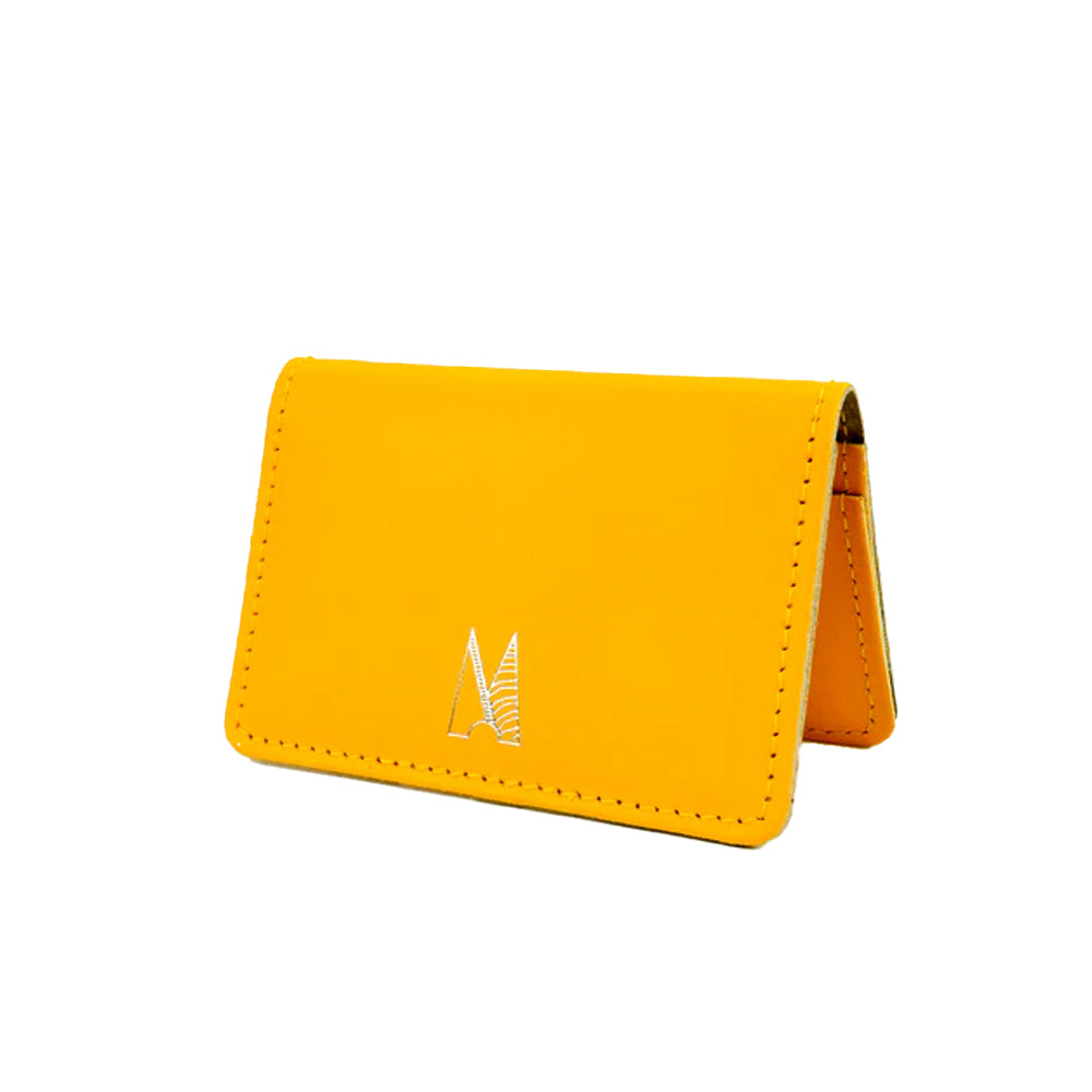 Chroma leather card holder yellow