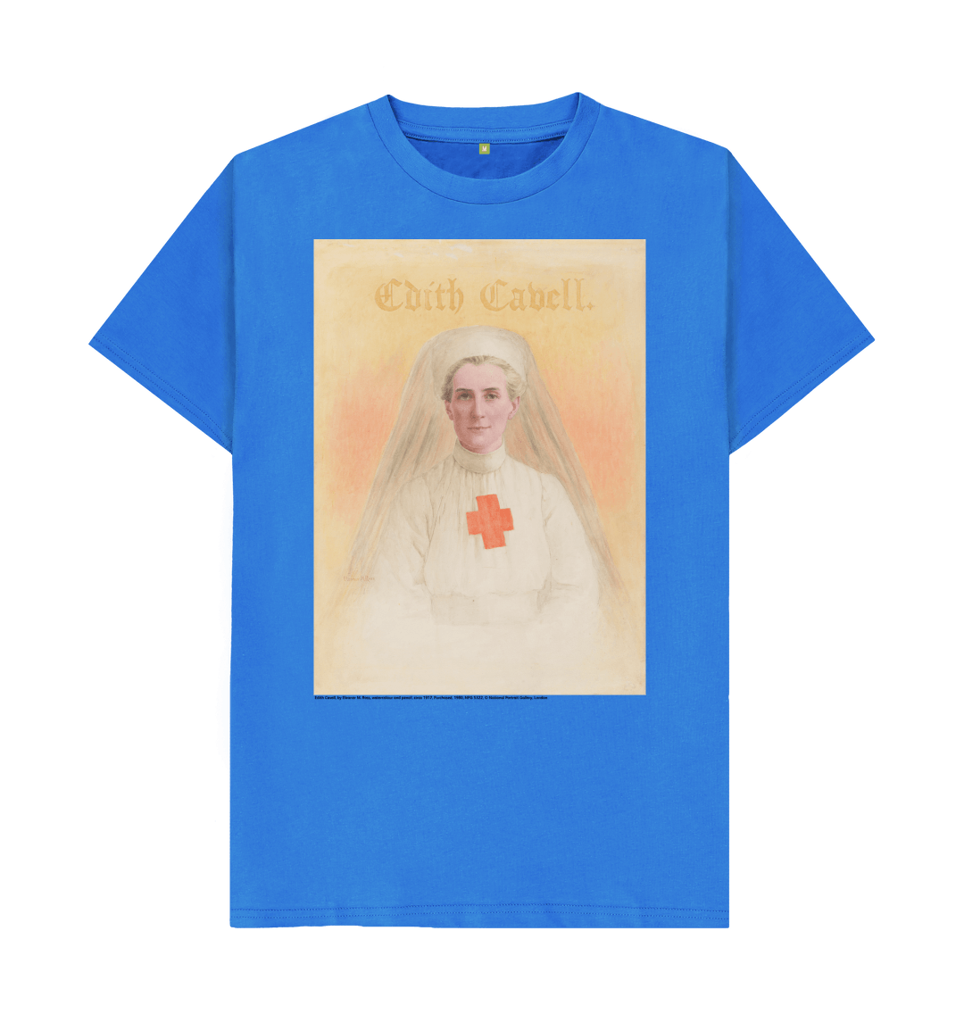 Bright blue printed t shirt front