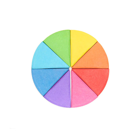 A set of segmented multi-colour page markers aligned in a circle. 