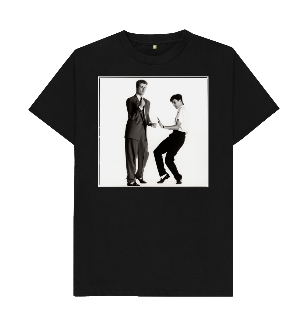 Black printed t shirt front