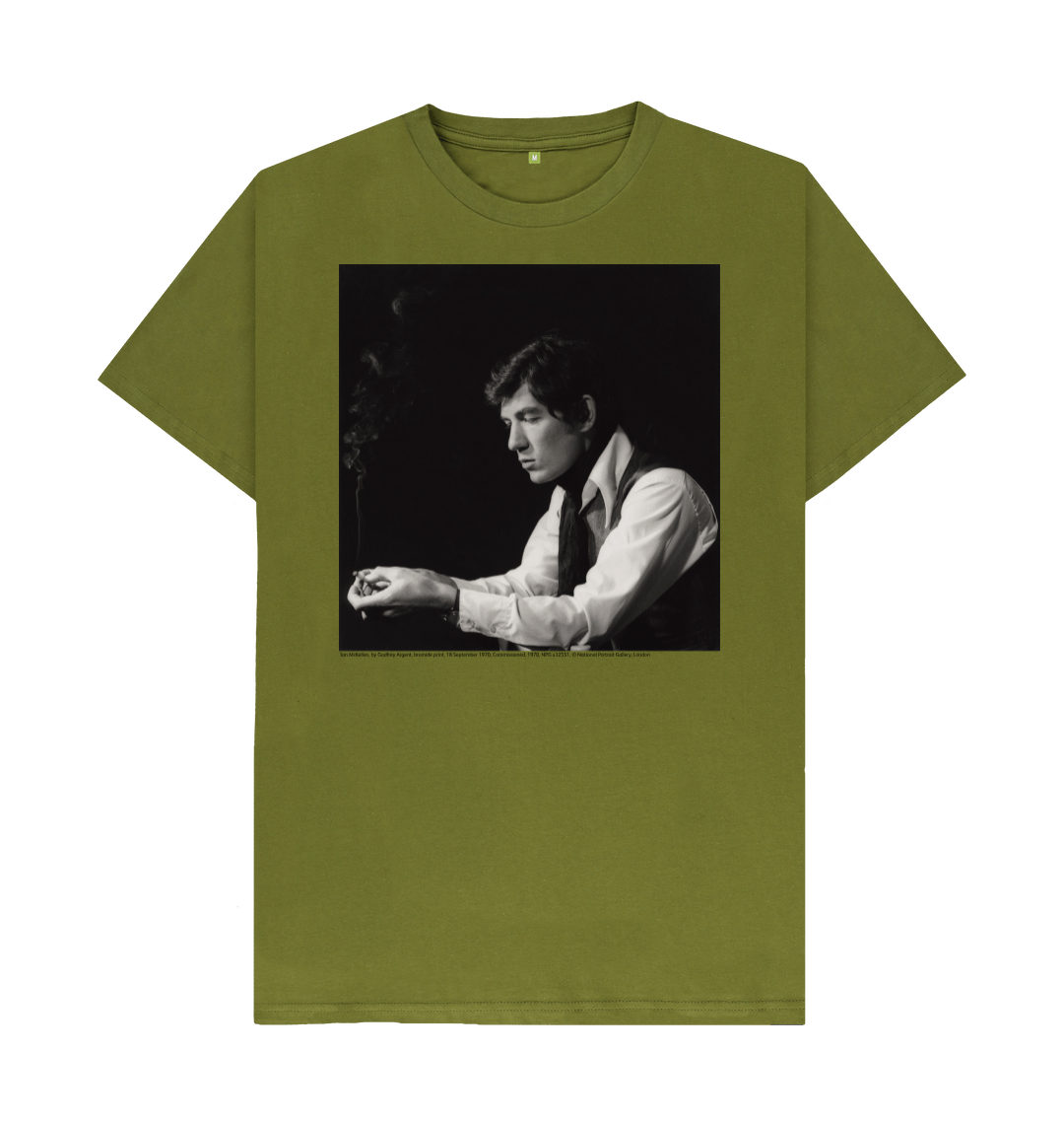 Moss green printed t shirt front
