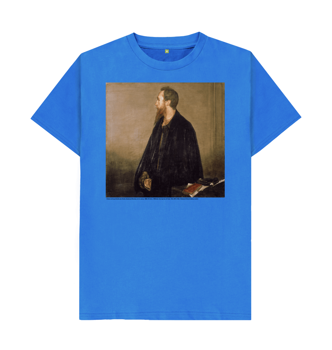 Bright blue printed t shirt front