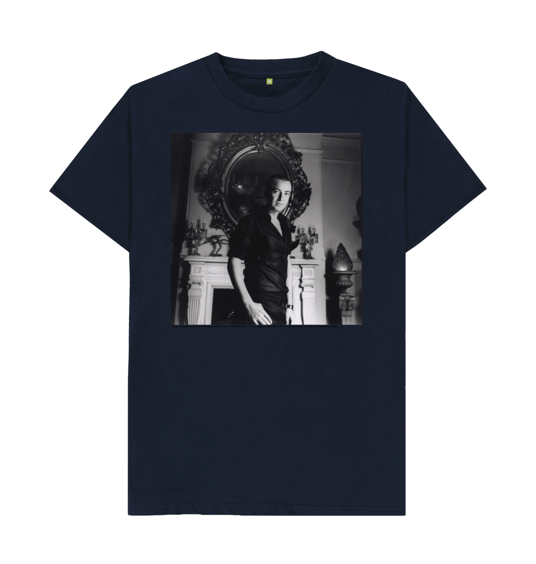 Navy blue printed t shirt front