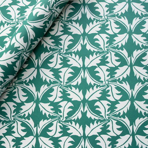 Green and white dandelion leaf designed wrapping paper. 