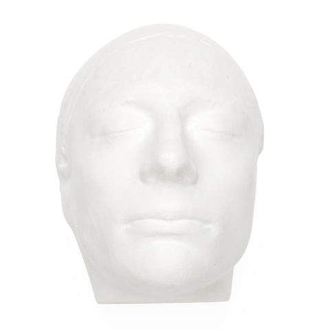 3D white sculpture of the death mask of John Keats.