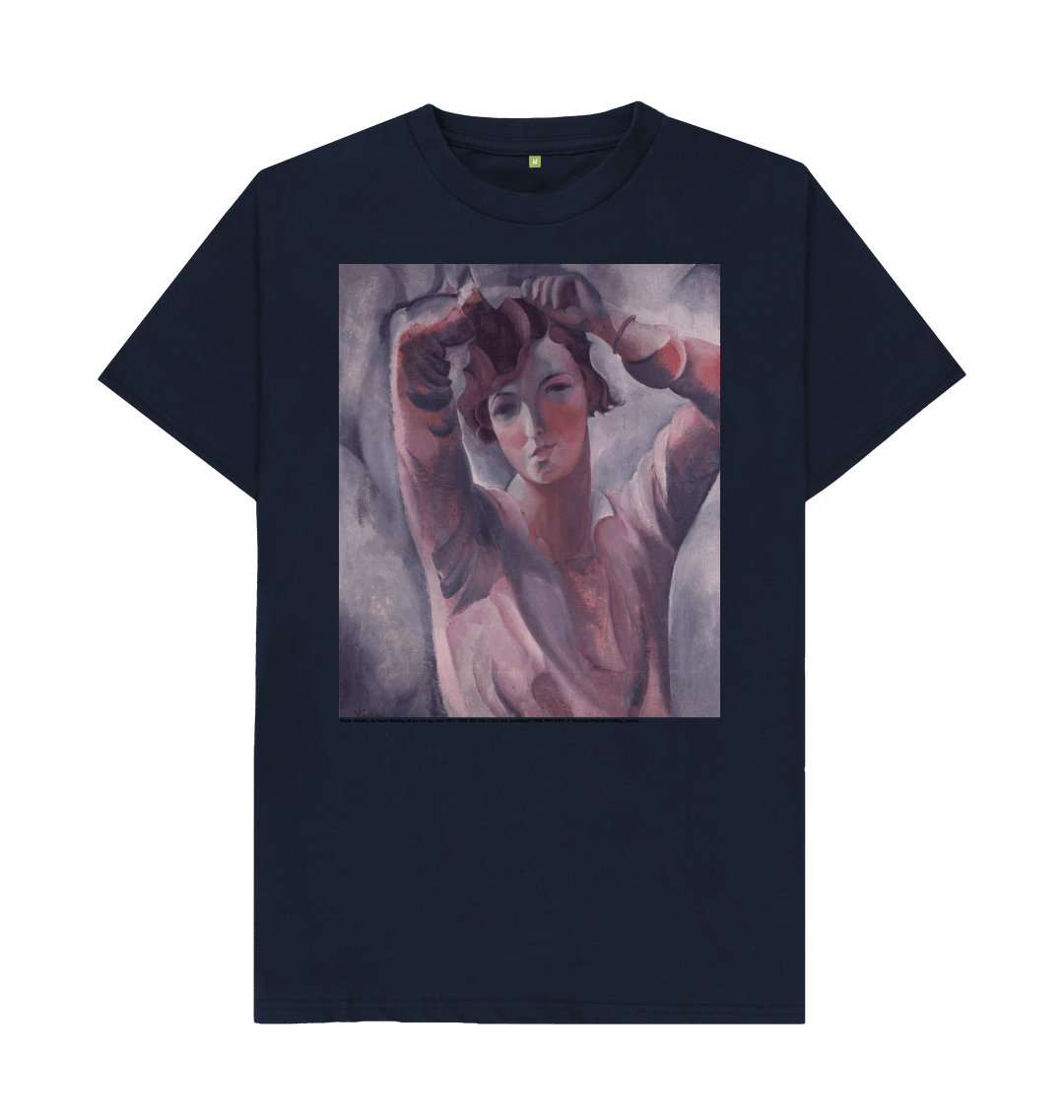 Navy blue printed t shirt front