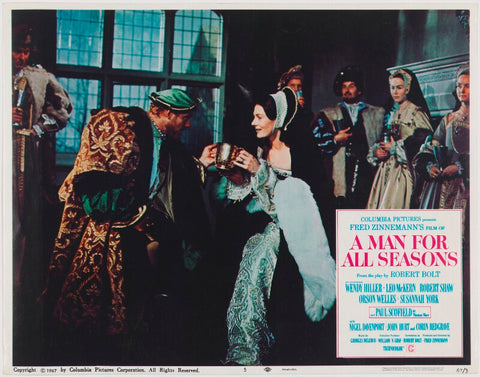 A Man for All Seasons lobby card 5 (Robert Shaw as King Henry VIII; Dame Vanessa Redgrave as Anne Boleyn) NPG D48106