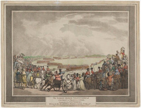 The Light Horse Volunteers of London & Westminster, Commanded by Coll. Herries, Reviewed by His Majesty on Wimbledon Common 5th July, 1798 NPG D48894