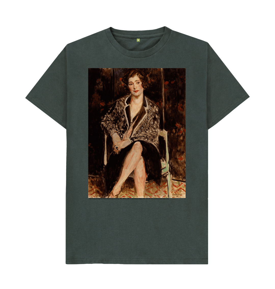 Dark grey printed t shirt front