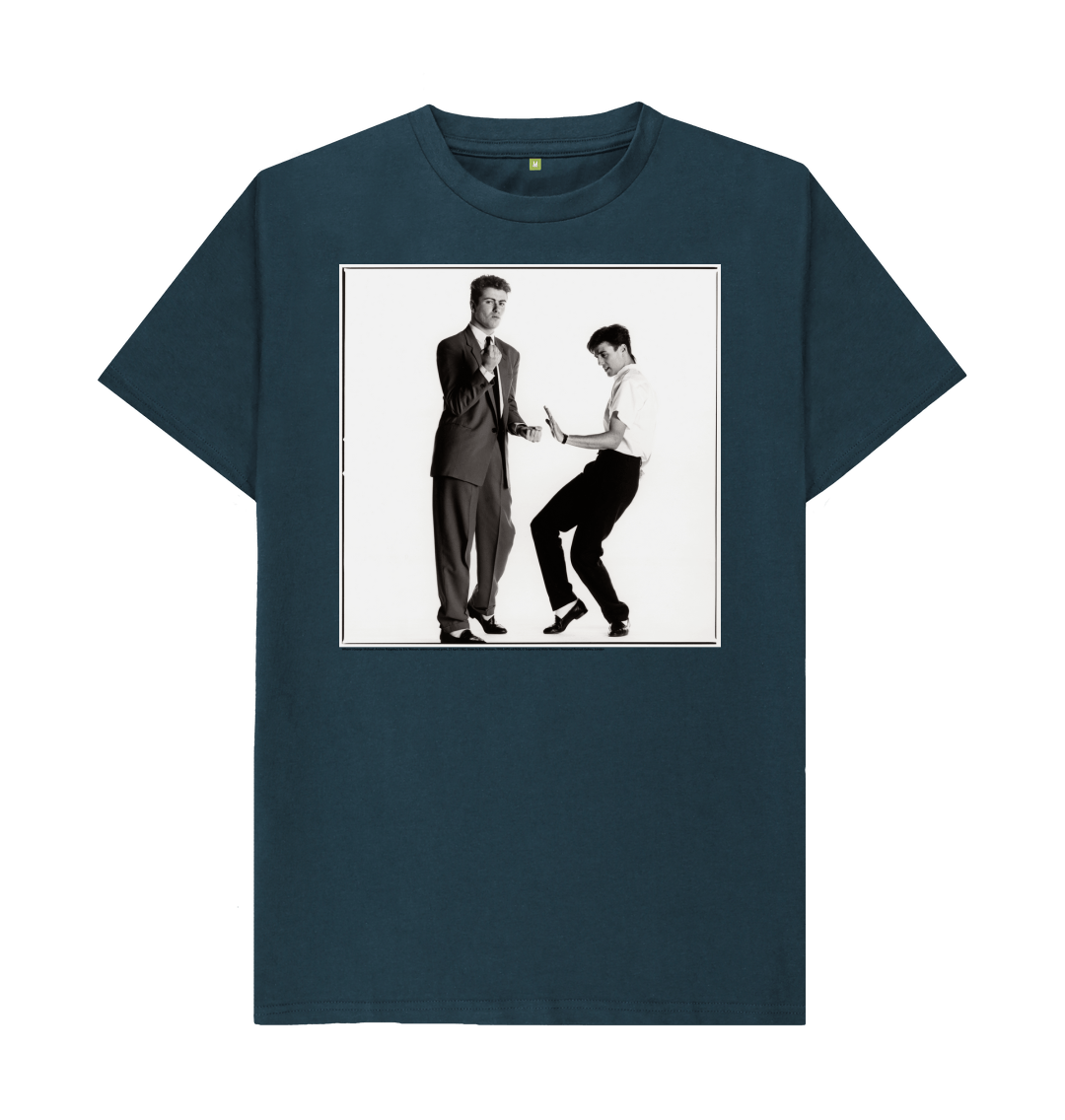 Denim blue printed t shirt front