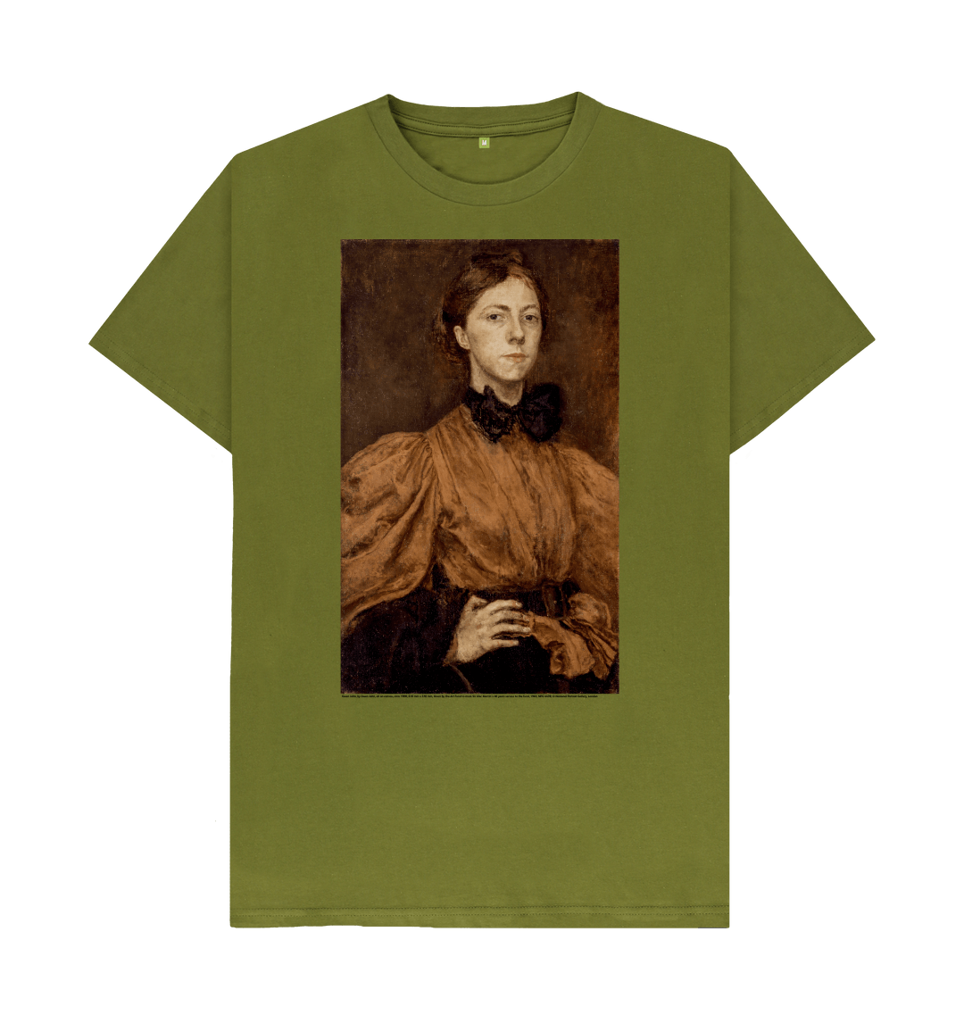 Moss green printed t shirt front