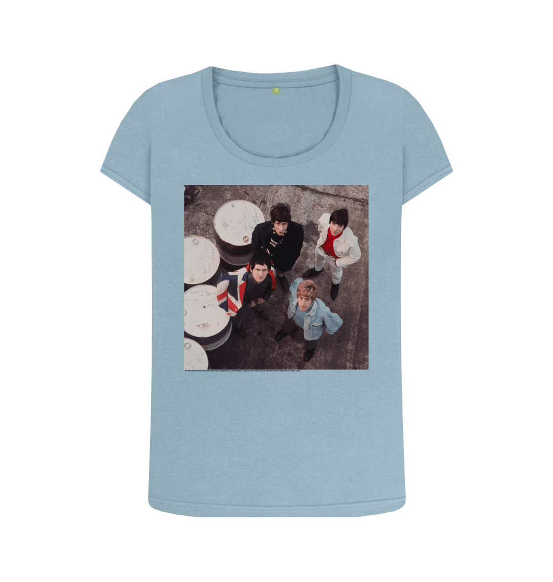 Stone blue printed t shirt front