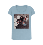 Stone Blue Printed T-shirt Front