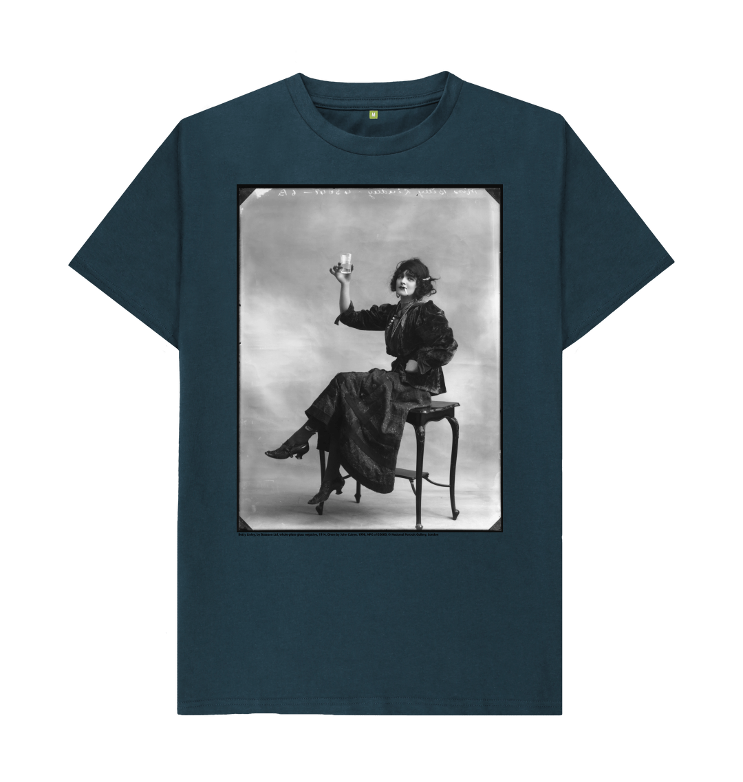 Denim blue printed t shirt front