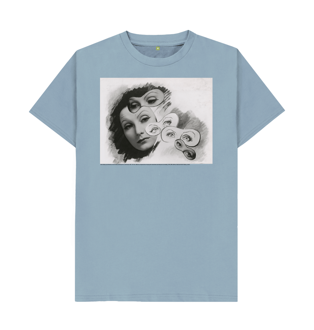 Stone blue printed t shirt front
