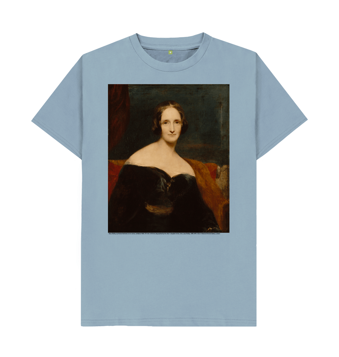 Stone blue printed t shirt front