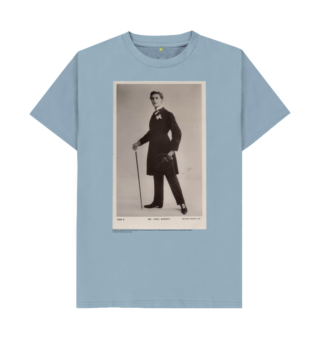 Stone blue printed t shirt front