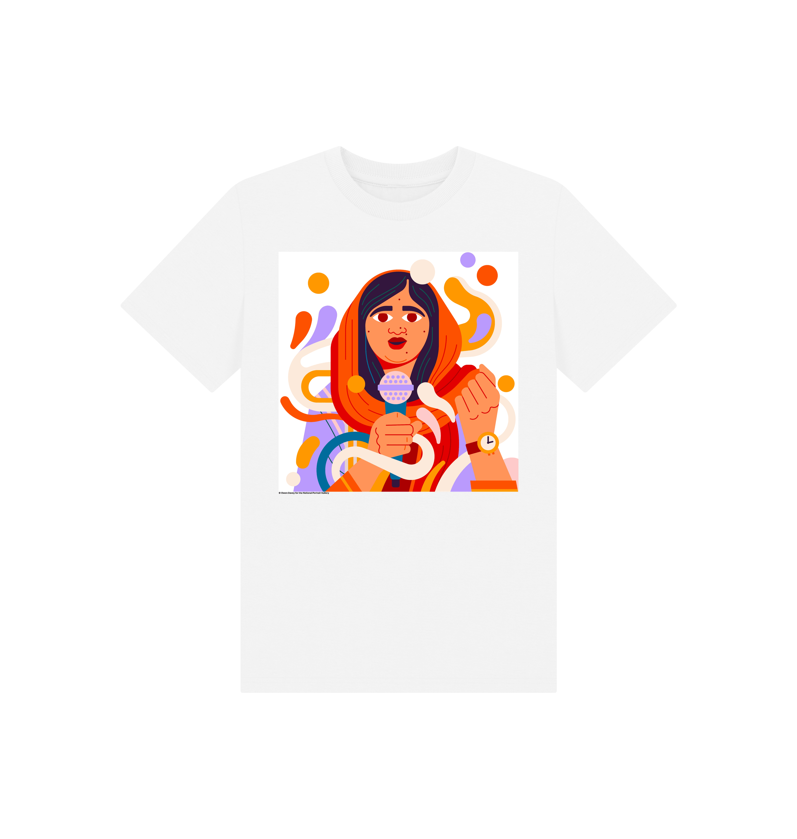 White printed kids t shirt front